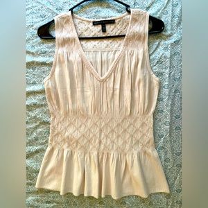 NWOT Sleeveless Mixed stitch peplum top,  XS